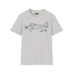 J-3 (No Cowl) Cub T-Shirt - Pilot gifts - WWII warbird t-shirt
