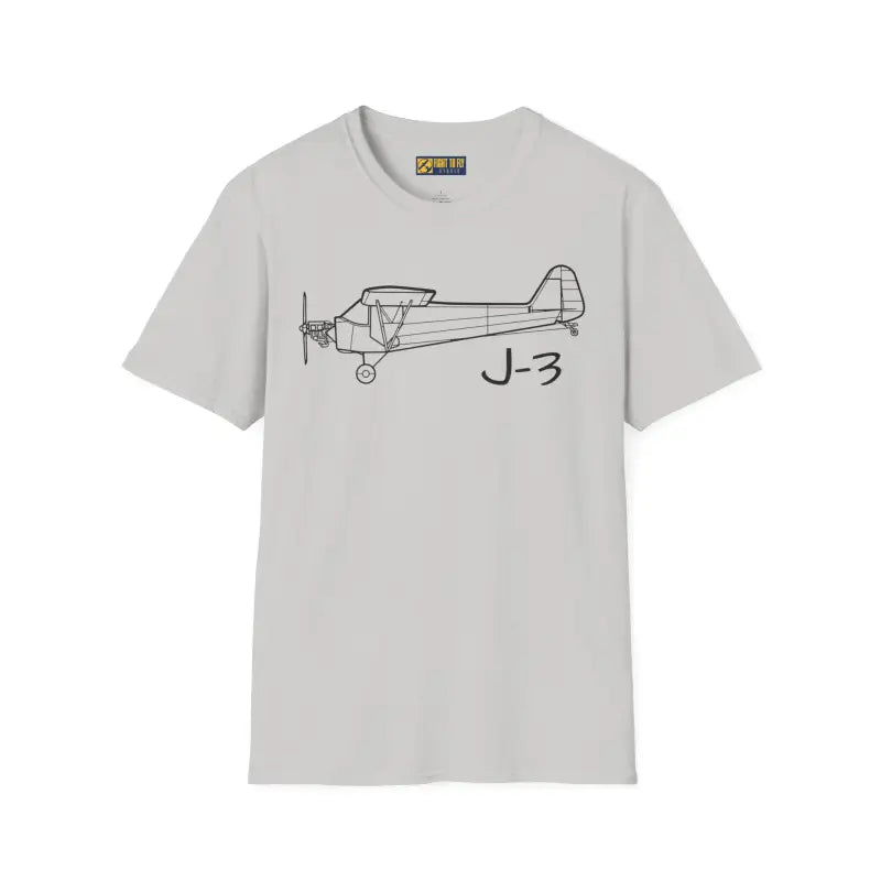 J-3 (No Cowl) T-Shirt – Bare-Bones Piper Cub Bush Plane Tee - Pilot gifts - WWII warbird t-shirt