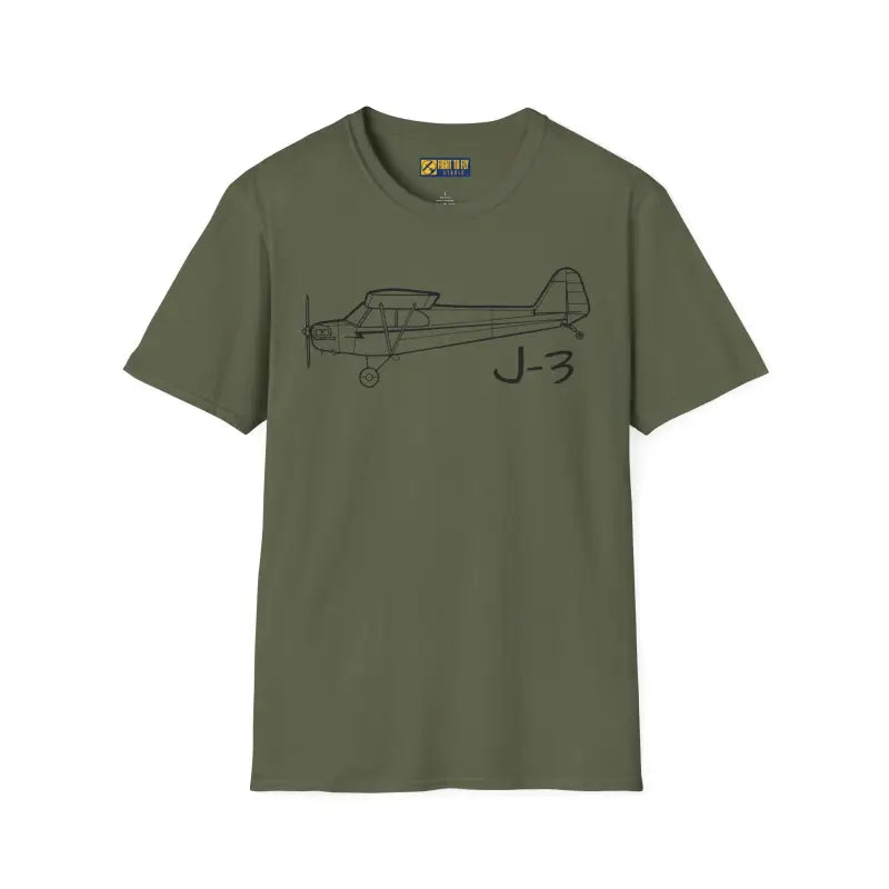 J-3 T-Shirt – Piper Cub Classic Taildragger Tee - Pilot gifts - WWII warbird t-shirt