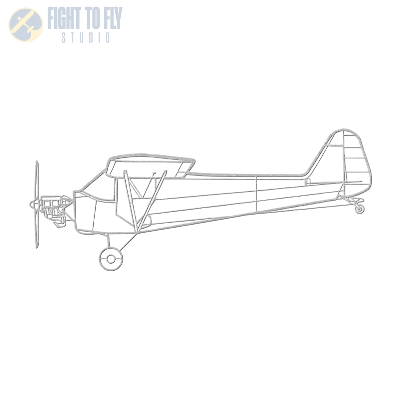 J3 Cub - No Cowl Die Cut Metal Wall Art - Sign - Pilot gifts - WWII warbird t-shirt