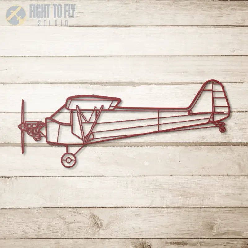J3 Cub - No Cowl Die Cut Metal Wall Art - Sign - Pilot gifts - WWII warbird t-shirt