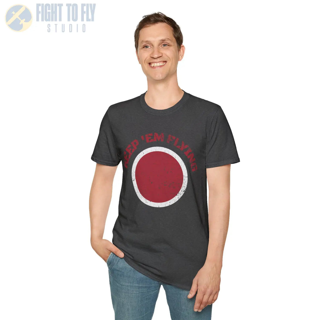Japan Hinomaru “Keep ’Em Flying” Rising Sun Insignia - T-Shirt - Pilot gifts - WWII warbird t-shirt