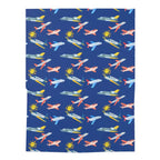 Jet Setter Baby Blanket – Sunny Skies and Sleek Planes - Home Decor - Pilot gifts - WWII warbird t-shirt