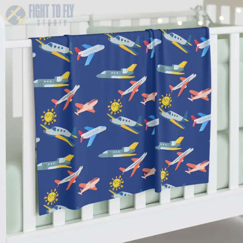 Jet Setter Baby Blanket – Sunny Skies and Sleek Planes - Home Decor - Pilot gifts - WWII warbird t-shirt