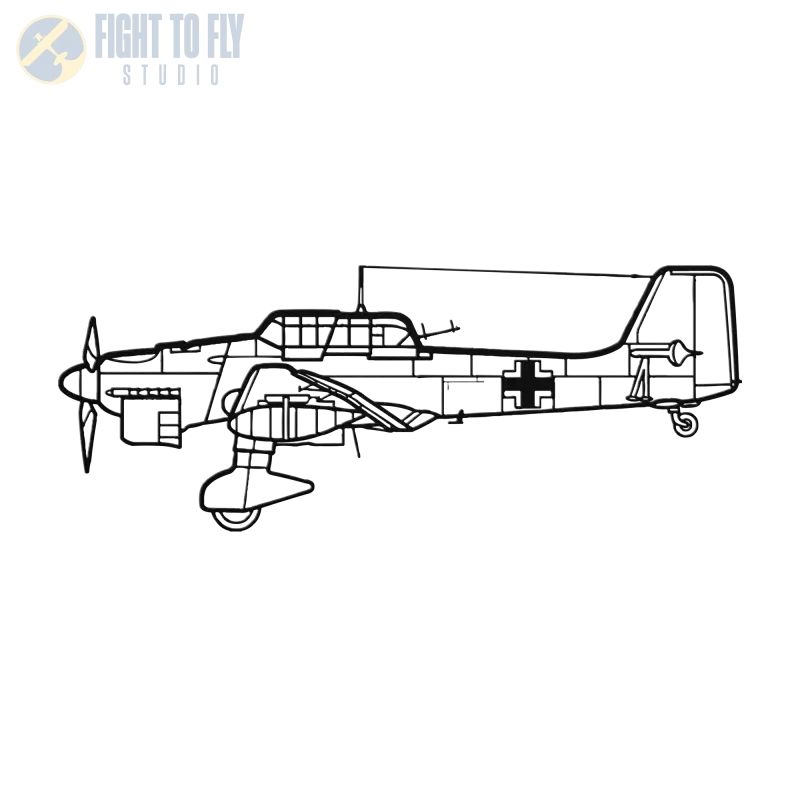 Ju-87 Stuka Die Cut Metal Wall Art - Sign - Pilot gifts - WWII warbird t-shirt