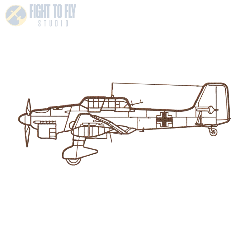 Ju-87 Stuka Die Cut Metal Wall Art - Sign - Pilot gifts - WWII warbird t-shirt