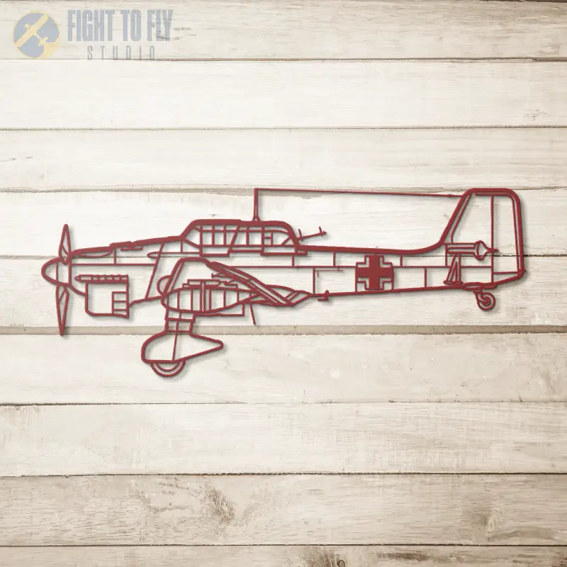 Ju-87 Stuka Die Cut Metal Wall Art - Sign - Pilot gifts - WWII warbird t-shirt
