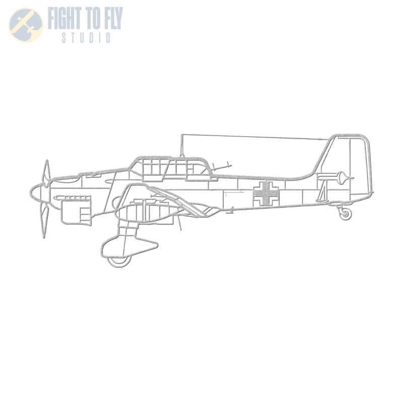Ju-87 Stuka Die Cut Metal Wall Art - Sign - Pilot gifts - WWII warbird t-shirt