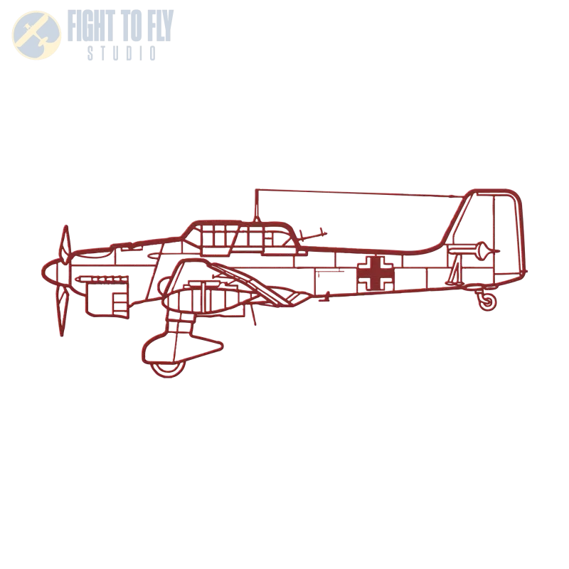 Ju-87 Stuka Die Cut Metal Wall Art - Sign - Pilot gifts - WWII warbird t-shirt