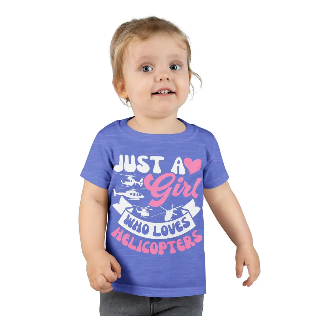 Just a Girl Who Loves Helicopters Toddler T-Shirt Cute Kids Tee - clothes - Pilot gifts - WWII warbird t-shirt