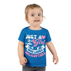 Just a Girl Who Loves Helicopters Toddler T-Shirt Cute Kids Tee - clothes - Pilot gifts - WWII warbird t-shirt