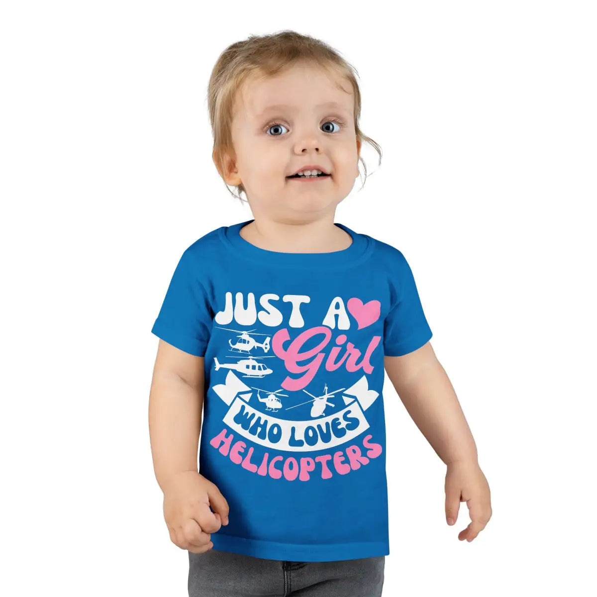 Just a Girl Who Loves Helicopters Toddler T-Shirt Cute Kids Tee - clothes - Pilot gifts - WWII warbird t-shirt
