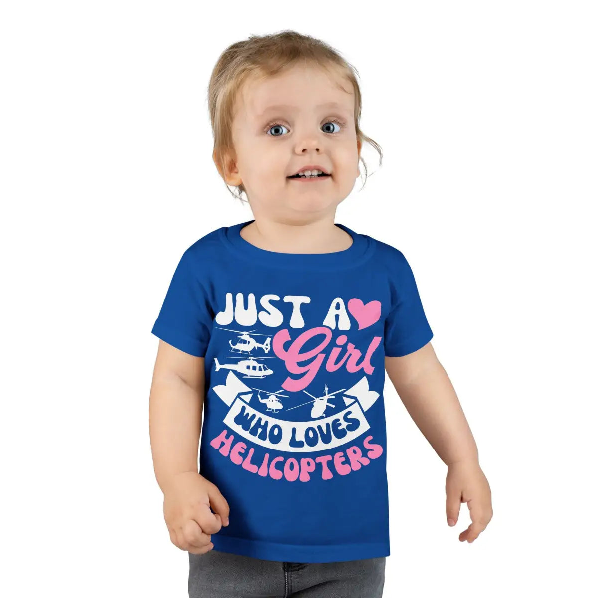 Just a Girl Who Loves Helicopters Toddler T-Shirt Cute Kids Tee - clothes - Pilot gifts - WWII warbird t-shirt