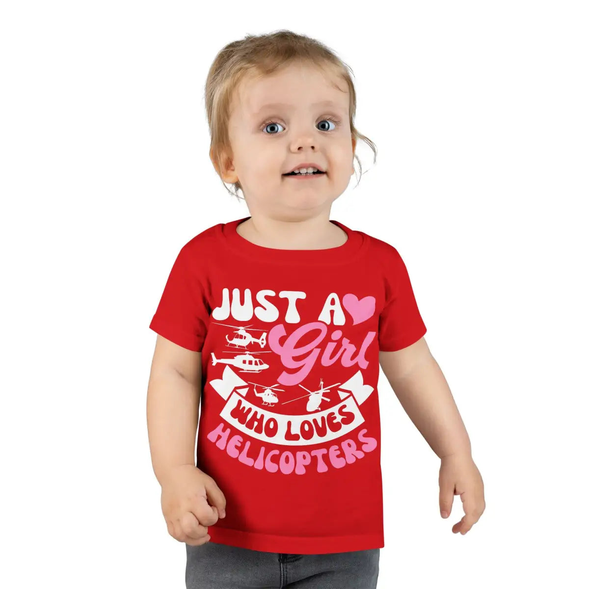 Just a Girl Who Loves Helicopters Toddler T-Shirt Cute Kids Tee - clothes - Pilot gifts - WWII warbird t-shirt