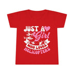 Just a Girl Who Loves Helicopters Toddler T-Shirt Cute Kids Tee - clothes - Pilot gifts - WWII warbird t-shirt