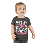 Just a Girl Who Loves Helicopters Toddler T-Shirt Cute Kids Tee - clothes - Pilot gifts - WWII warbird t-shirt