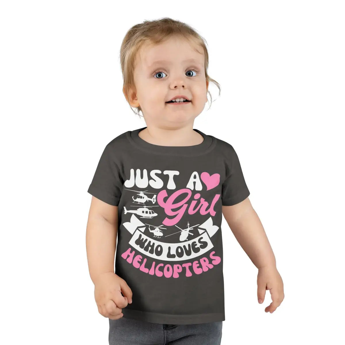 Just a Girl Who Loves Helicopters Toddler T-Shirt Cute Kids Tee - clothes - Pilot gifts - WWII warbird t-shirt
