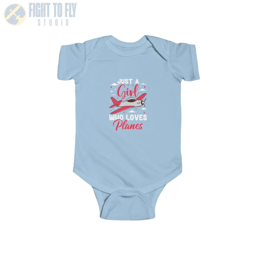 Just a Girl Who Loves Planes – Propeller Plane Baby Onesie - Kids clothes - Pilot gifts - WWII warbird t-shirt