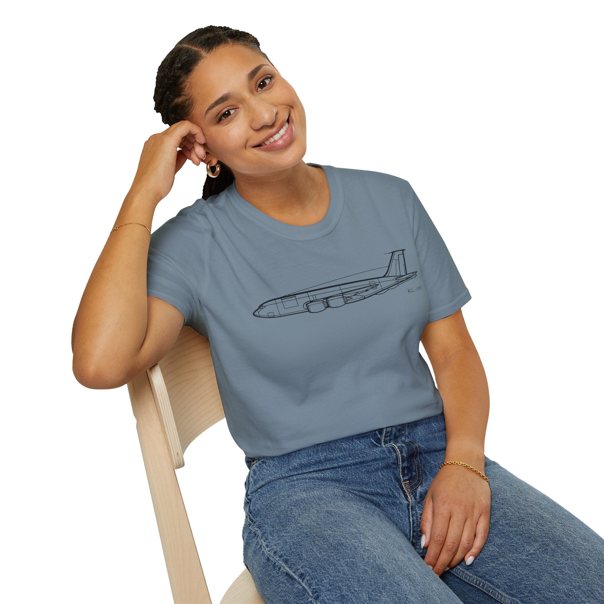 KC-135 T-Shirt – Stratotanker Refueling Jet Side Profile Aviation Tee - Pilot gifts - WWII warbird t-shirt