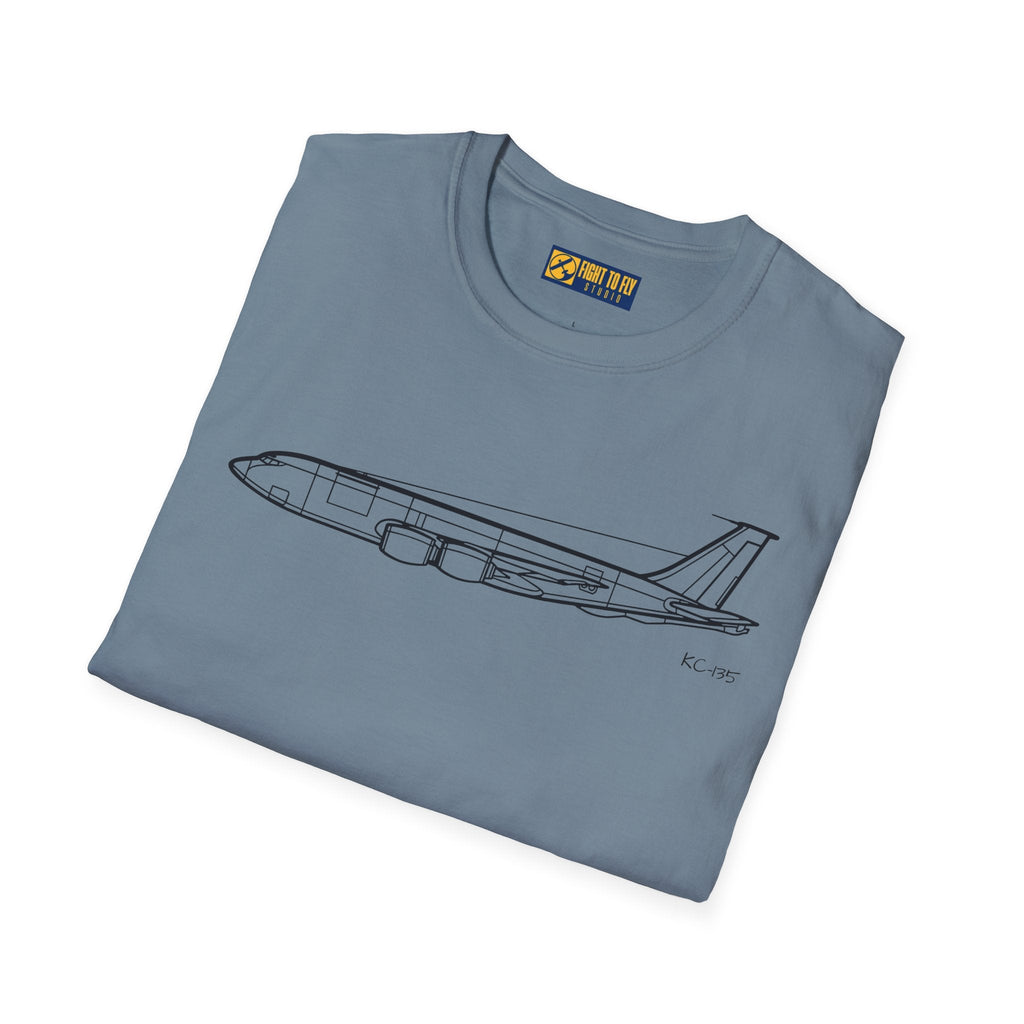 KC-135 T-Shirt – Stratotanker Refueling Jet Side Profile Aviation Tee - Pilot gifts - WWII warbird t-shirt