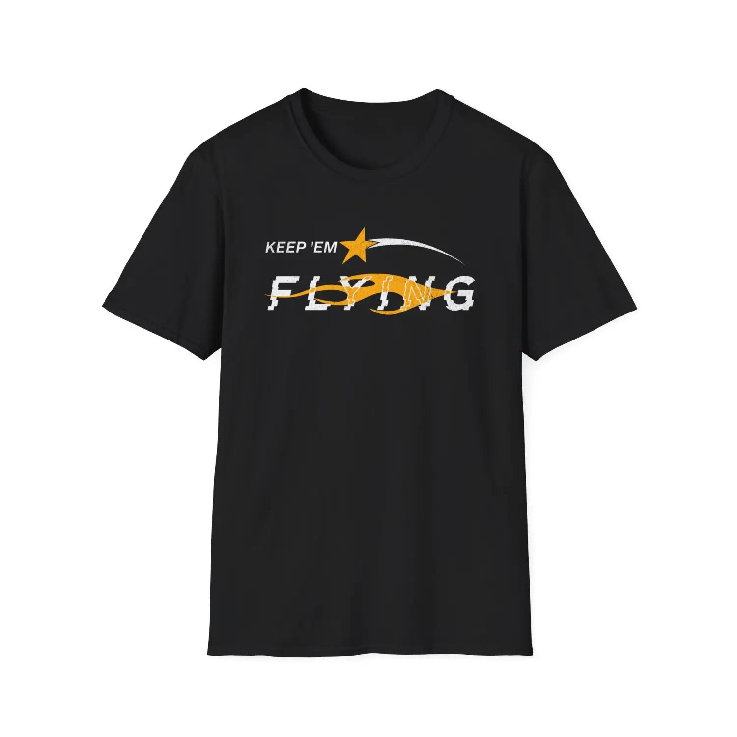 “Keep ’Em Flying” Glitch Graphic Warbird T-Shirt - Pilot gifts - WWII warbird t-shirt