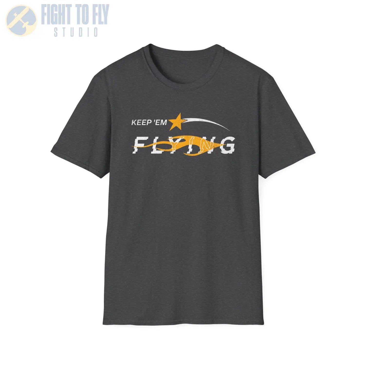 “Keep ’Em Flying” Glitch Graphic Warbird T-Shirt - Pilot gifts - WWII warbird t-shirt