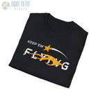 “Keep ’Em Flying” Glitch Graphic Warbird T-Shirt - Pilot gifts - WWII warbird t-shirt