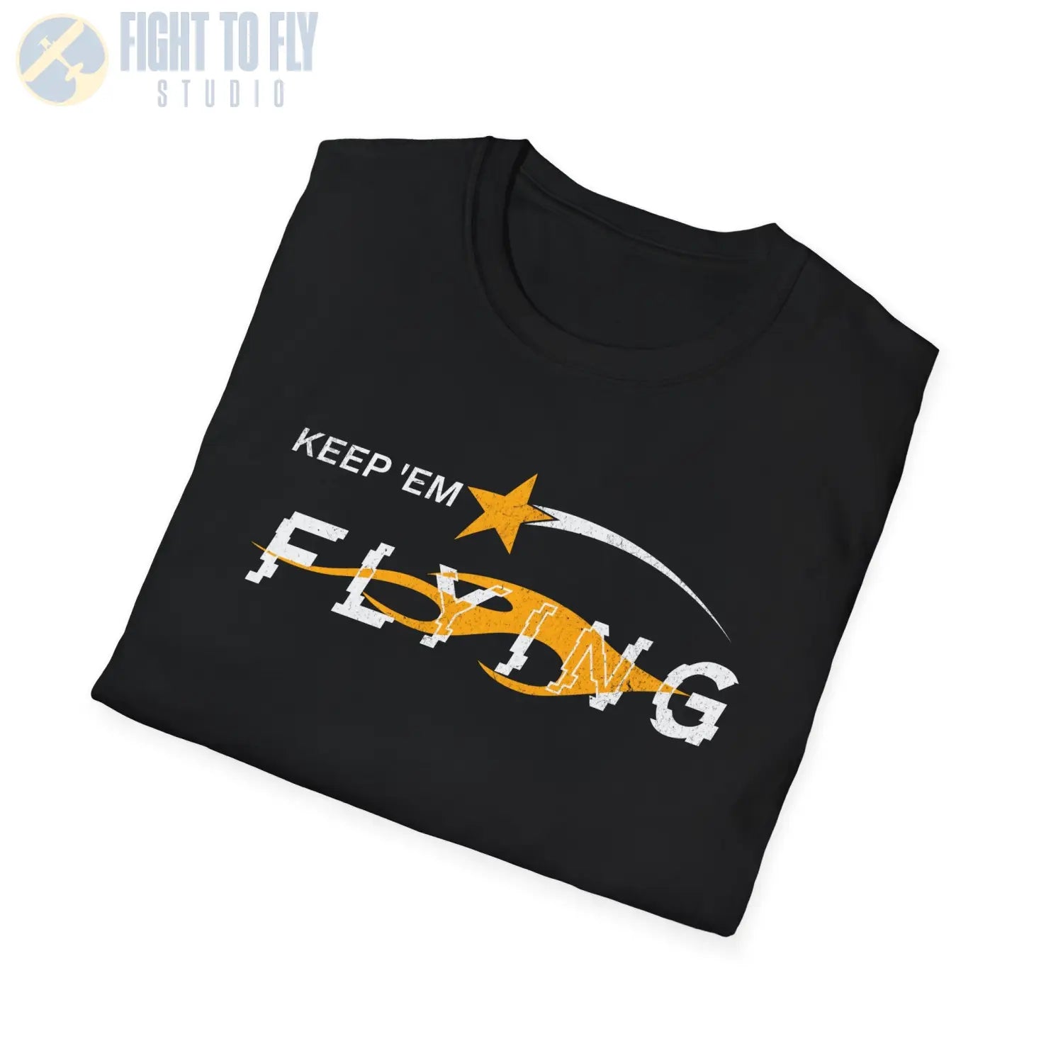 “Keep ’Em Flying” Glitch Graphic Warbird T-Shirt - Pilot gifts - WWII warbird t-shirt