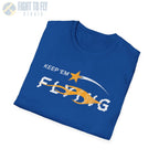 “Keep ’Em Flying” Glitch Graphic Warbird T-Shirt - Pilot gifts - WWII warbird t-shirt