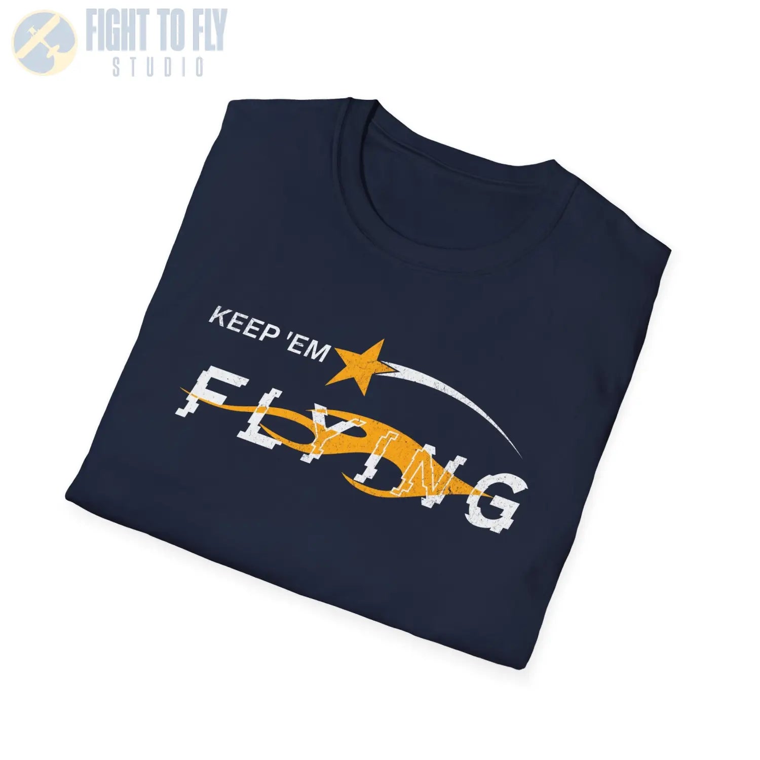 “Keep ’Em Flying” Glitch Graphic Warbird T-Shirt - Pilot gifts - WWII warbird t-shirt