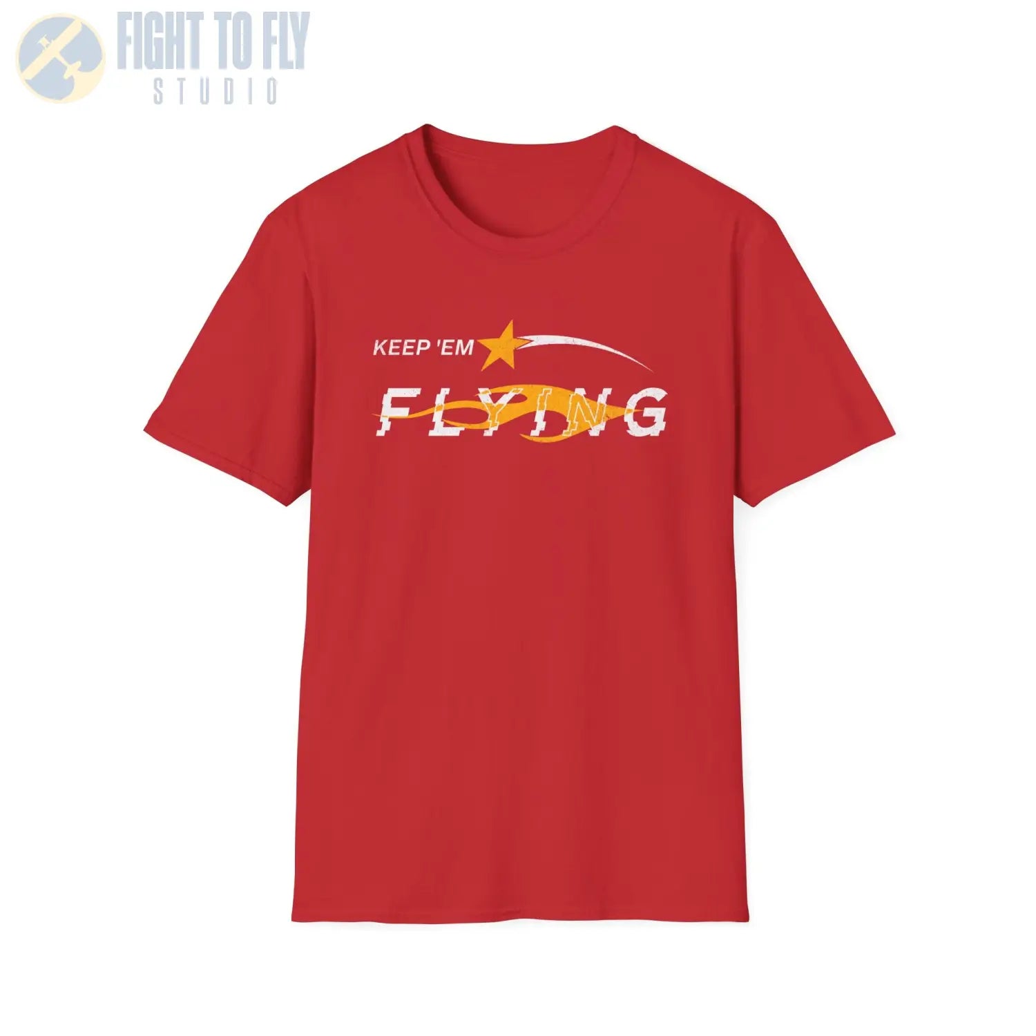 “Keep ’Em Flying” Glitch Graphic Warbird T-Shirt - Pilot gifts - WWII warbird t-shirt