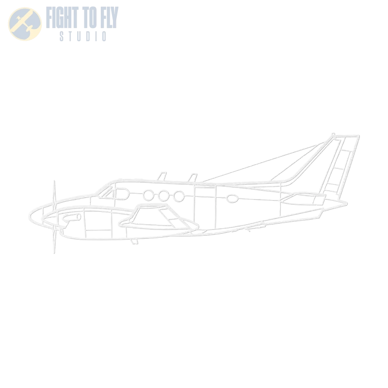 King Air C90 Die Cut Metal Wall Art - Sign - Pilot gifts - WWII warbird t-shirt