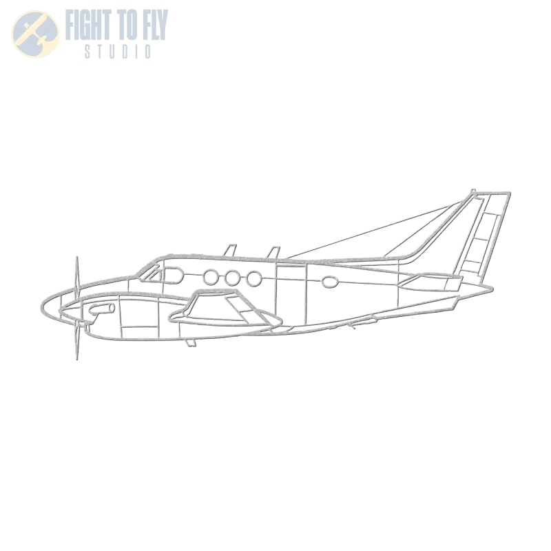 King Air C90 Die Cut Metal Wall Art - Sign - Pilot gifts - WWII warbird t-shirt