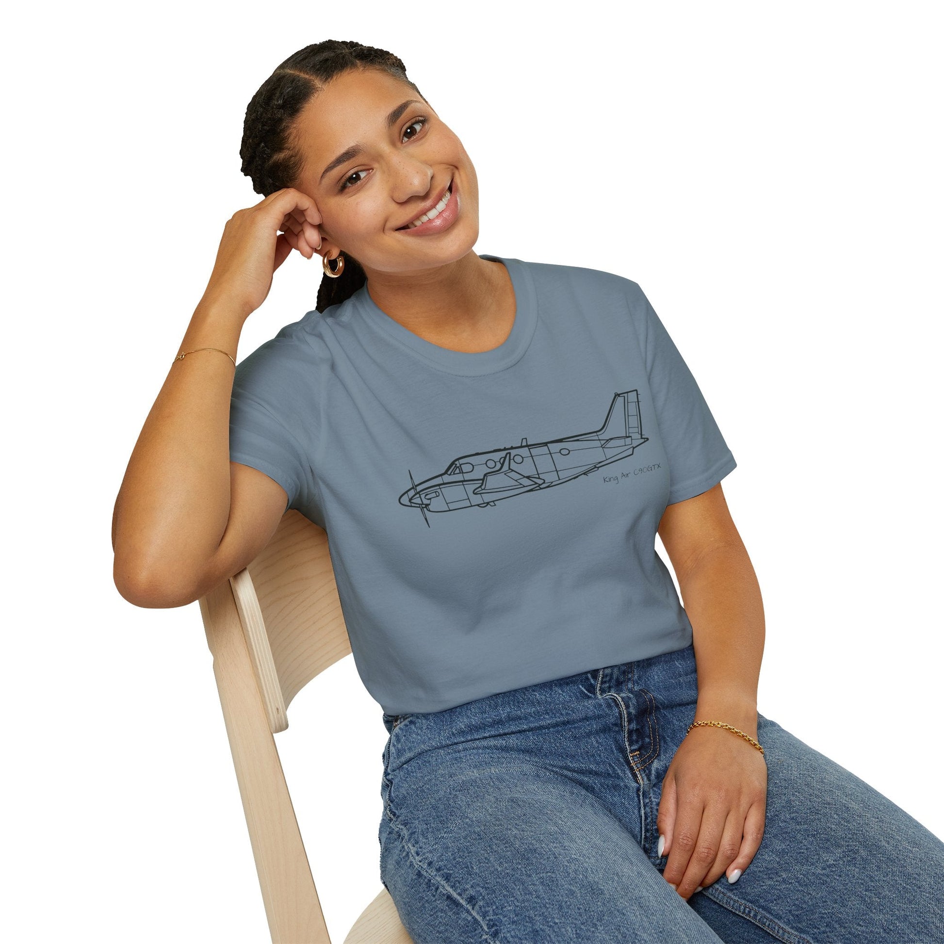 King Air C90GTX T-Shirt – Modern Turboprop Side Profile Aviation Tee - Pilot gifts - WWII warbird t-shirt