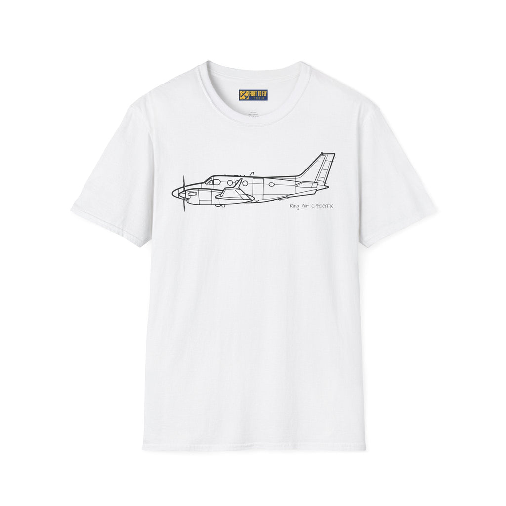 King Air C90GTX T-Shirt – Modern Turboprop Side Profile Aviation Tee - Pilot gifts - WWII warbird t-shirt