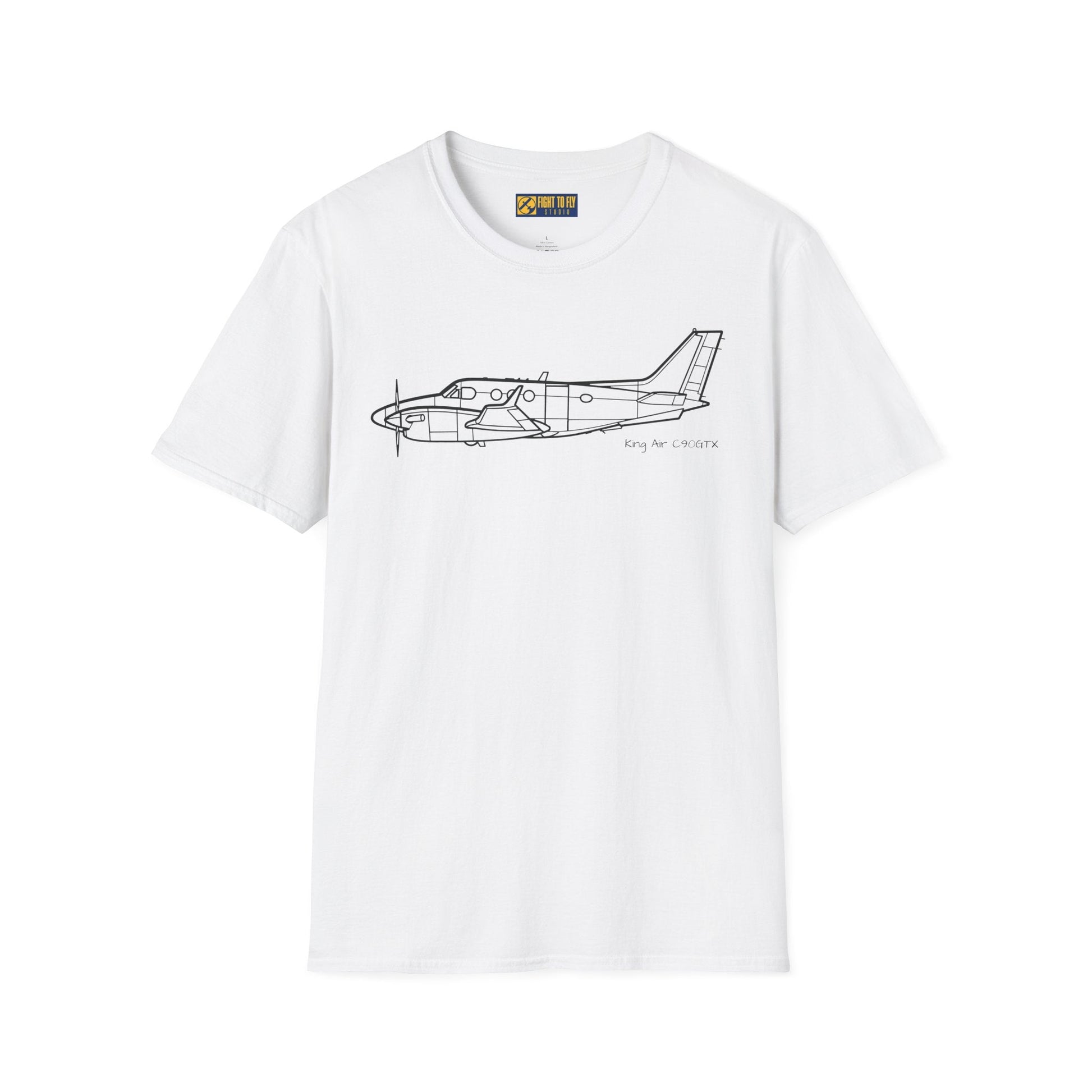 King Air C90GTX T-Shirt – Modern Turboprop Side Profile Aviation Tee - Pilot gifts - WWII warbird t-shirt
