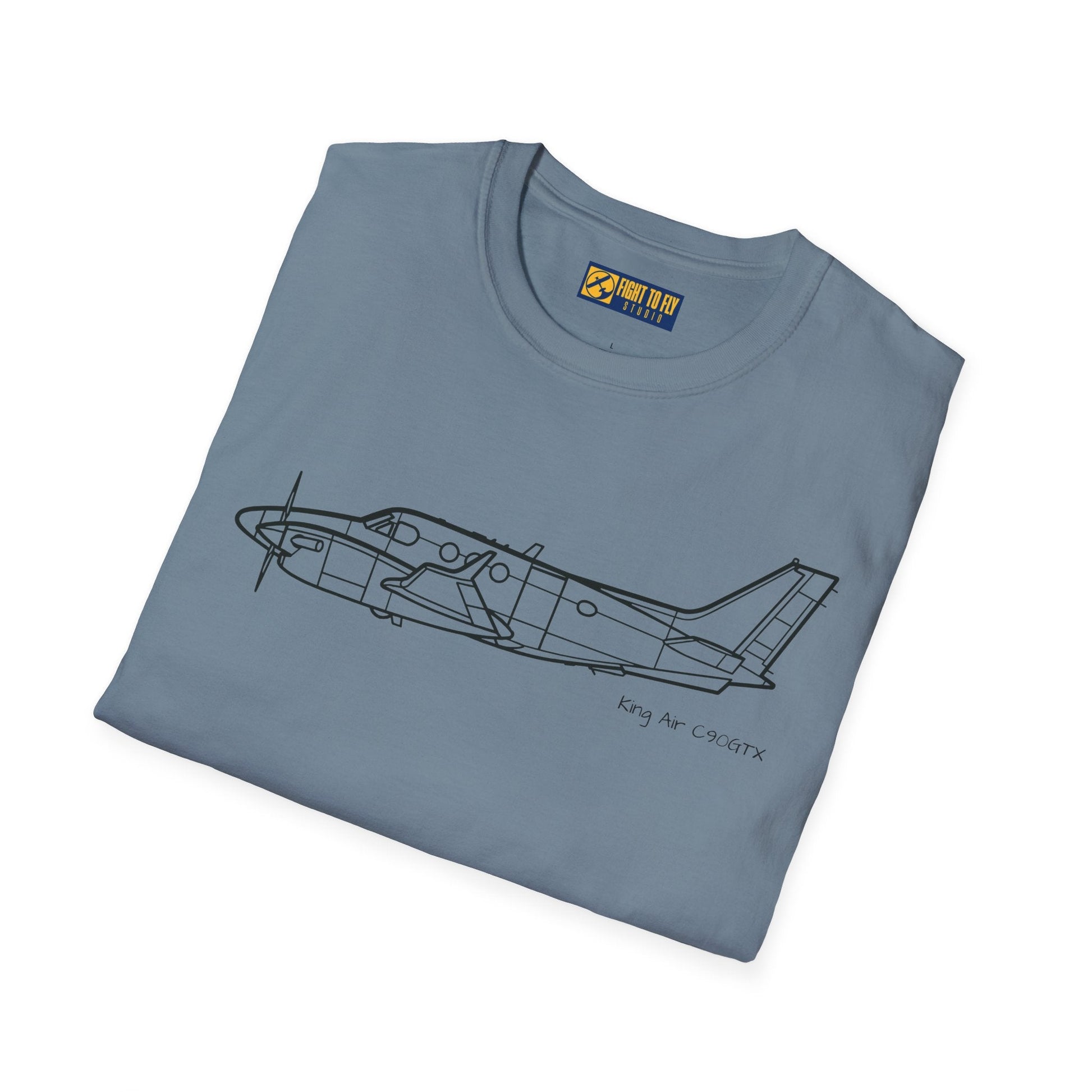 King Air C90GTX T-Shirt – Modern Turboprop Side Profile Aviation Tee - Pilot gifts - WWII warbird t-shirt