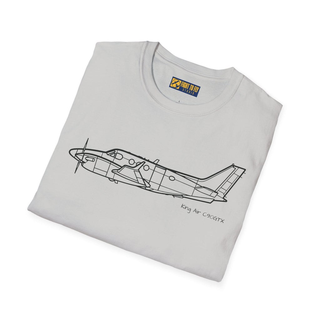 King Air C90GTX T-Shirt – Modern Turboprop Side Profile Aviation Tee - Pilot gifts - WWII warbird t-shirt