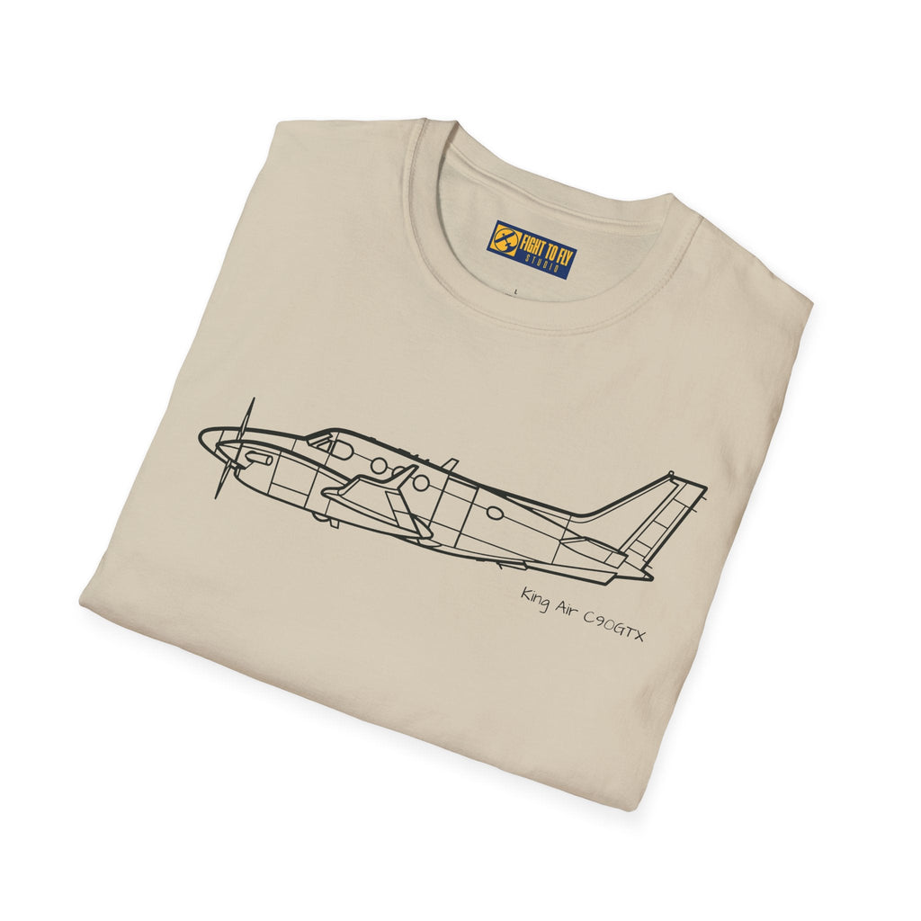 King Air C90GTX T-Shirt – Modern Turboprop Side Profile Aviation Tee - Pilot gifts - WWII warbird t-shirt