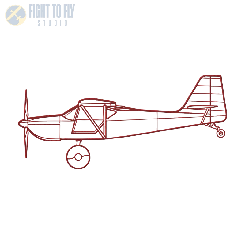 Kitfox 5 Die Cut Metal Wall Art - Sign - Pilot gifts - WWII warbird t-shirt