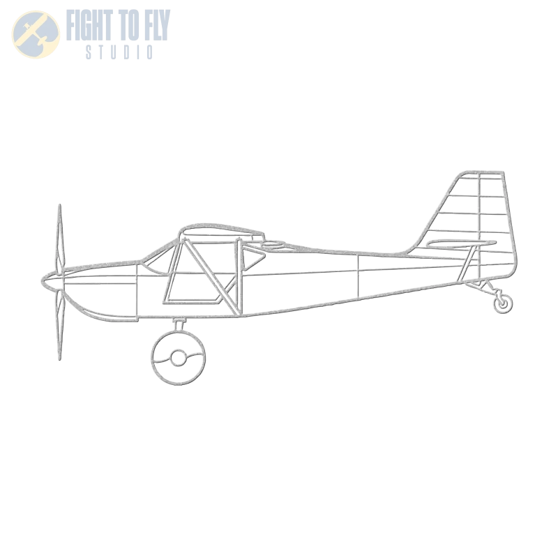 Kitfox 5 Die Cut Metal Wall Art - Sign - Pilot gifts - WWII warbird t-shirt