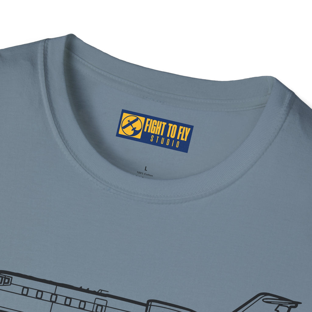 Learjet 60 T-Shirt – Mid-Size Business Jet Side Profile Aviation Tee - Pilot gifts - WWII warbird t-shirt