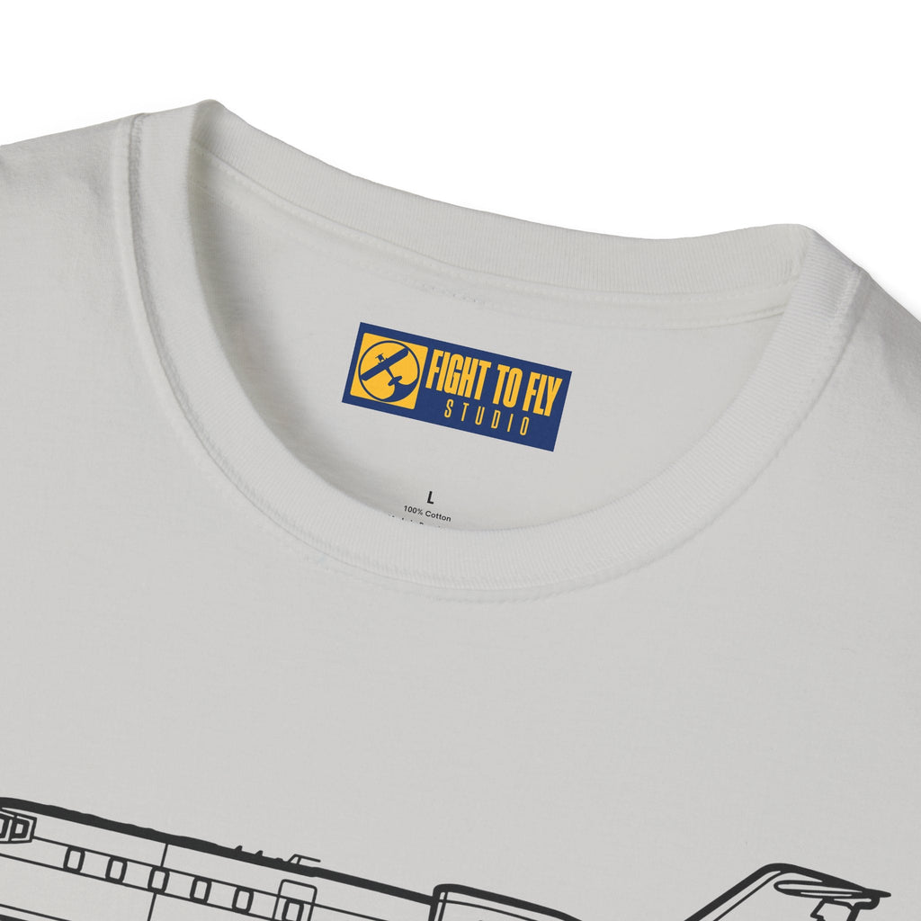 Learjet 60 T-Shirt – Mid-Size Business Jet Side Profile Aviation Tee - Pilot gifts - WWII warbird t-shirt
