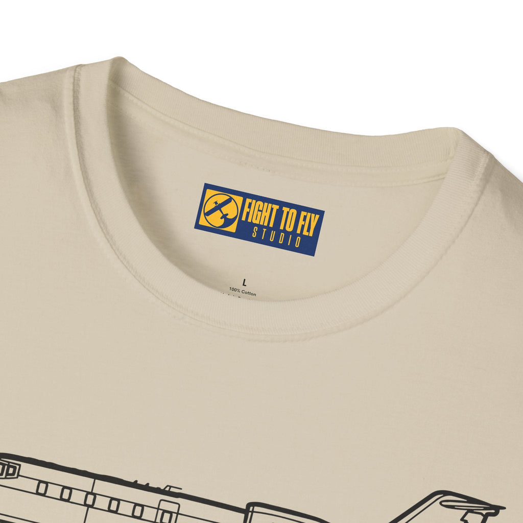 Learjet 60 T-Shirt – Mid-Size Business Jet Side Profile Aviation Tee - Pilot gifts - WWII warbird t-shirt