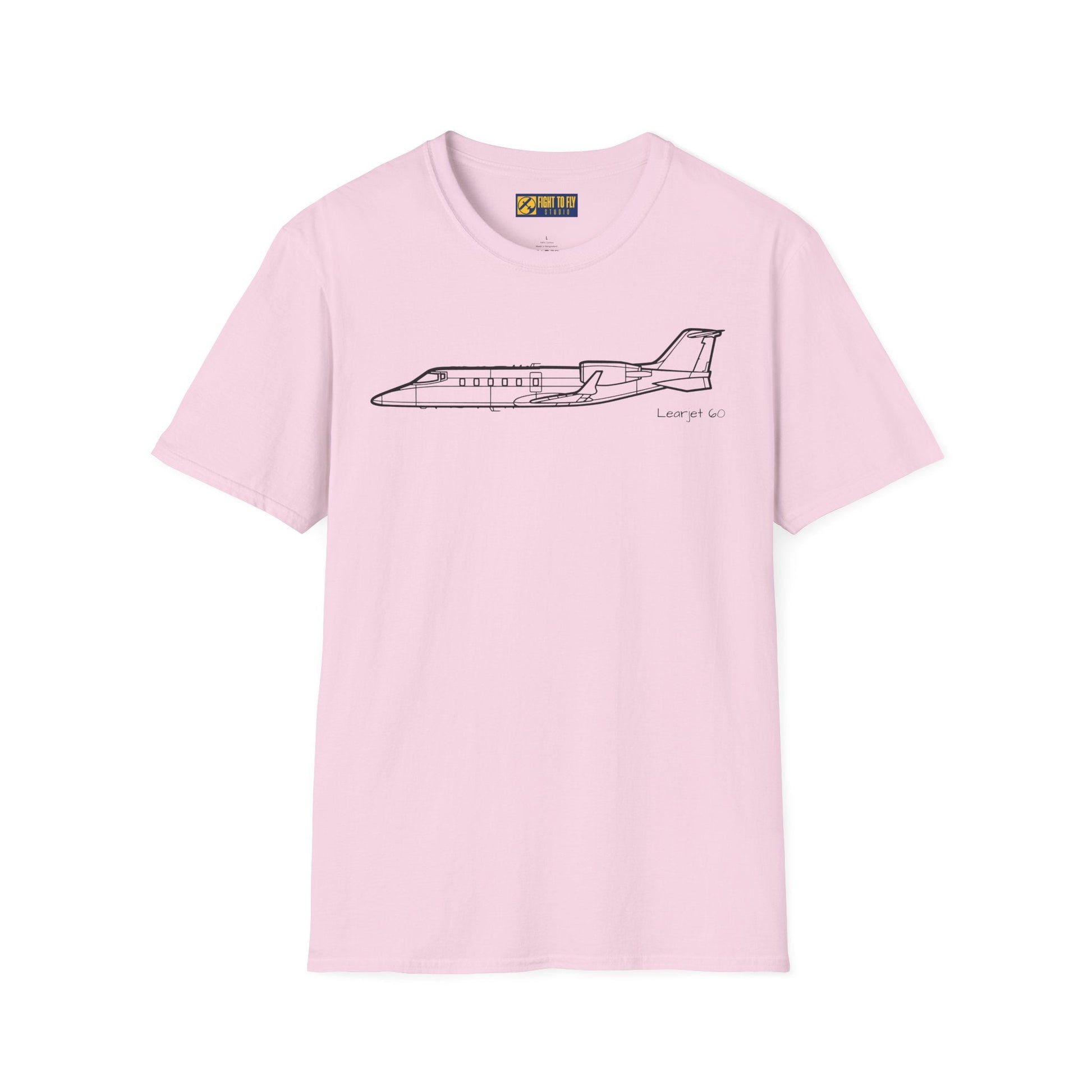 Learjet 60 T-Shirt – Mid-Size Business Jet Side Profile Aviation Tee - Pilot gifts - WWII warbird t-shirt