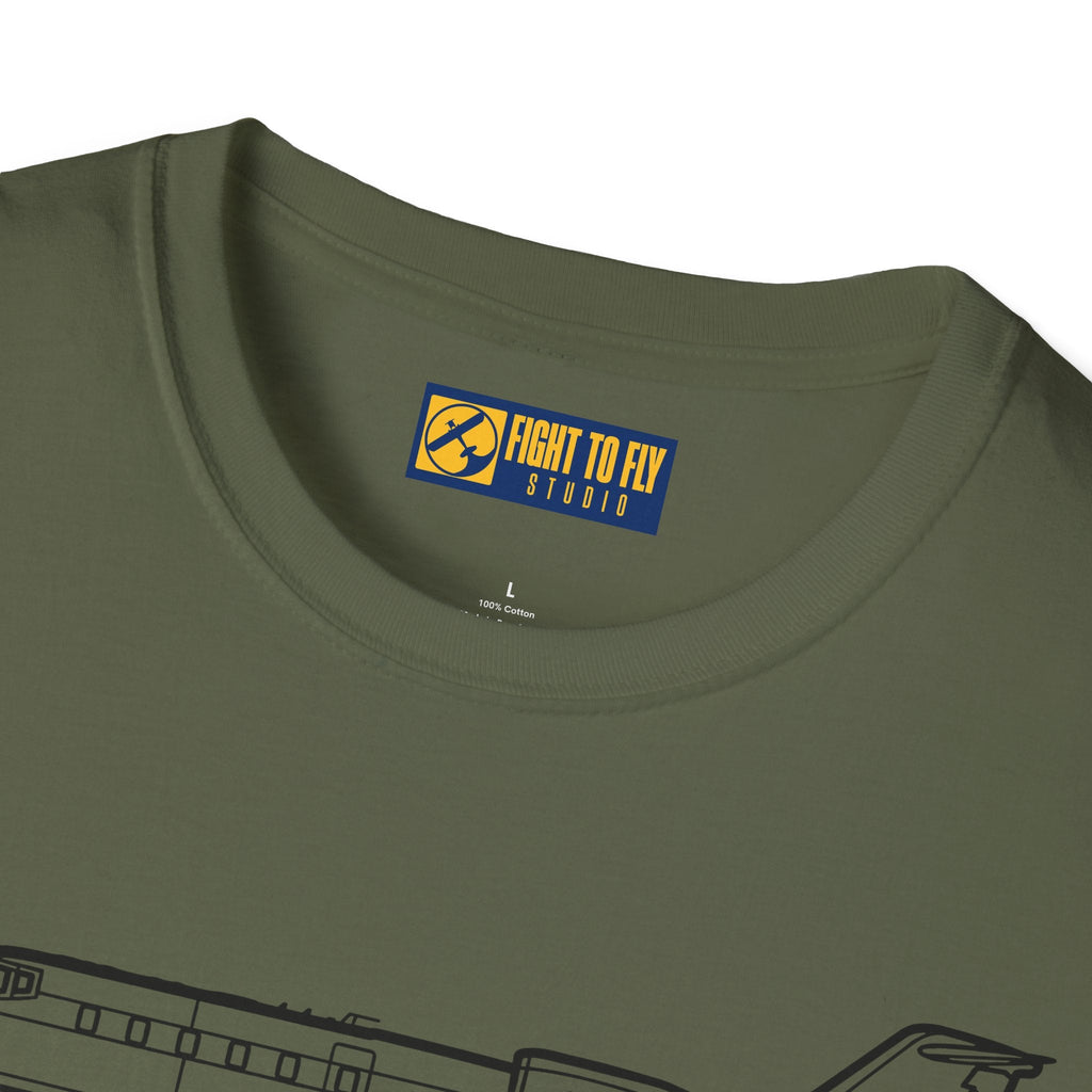 Learjet 60 T-Shirt – Mid-Size Business Jet Side Profile Aviation Tee - Pilot gifts - WWII warbird t-shirt
