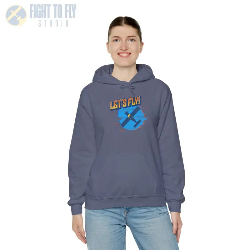 Let’s Fly! Unisex Heavy Blend™ Hooded Sweatshirt - Hoodie - Gifts for pilots - Aviation apparel