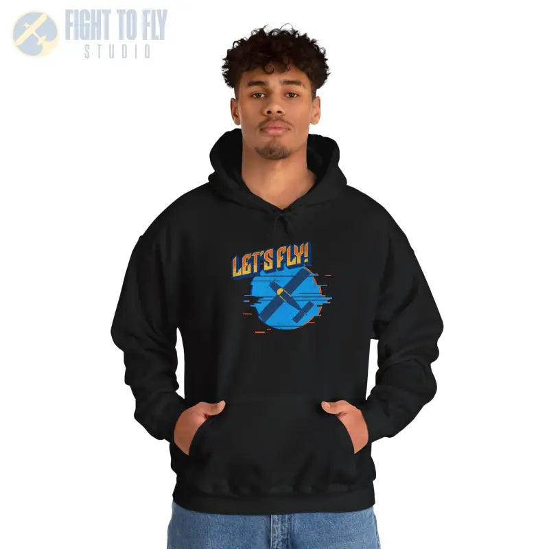 Let’s Fly! Unisex Heavy Blend™ Hooded Sweatshirt - Hoodie - Gifts for pilots - Aviation apparel