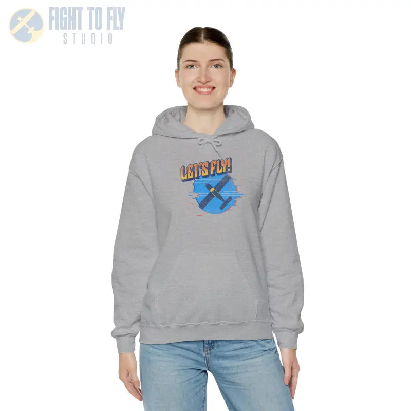 Let’s Fly! Unisex Heavy Blend™ Hooded Sweatshirt - Hoodie - Gifts for pilots - Aviation apparel