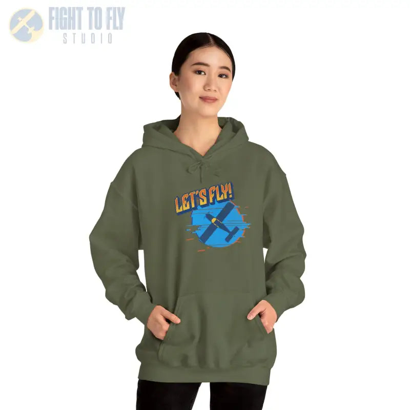 Let’s Fly! Unisex Heavy Blend™ Hooded Sweatshirt - Hoodie - Gifts for pilots - Aviation apparel
